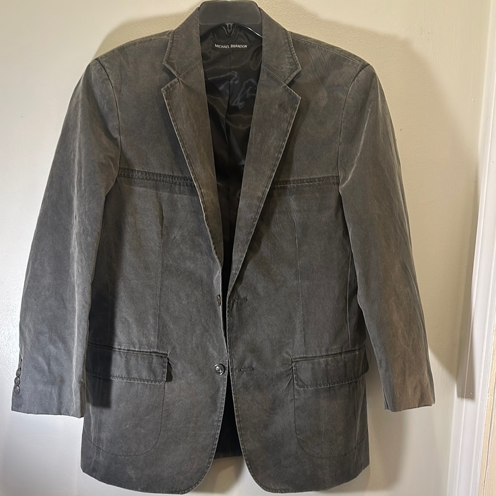 Michael Brandon Gray Blazer Classic Sport Coat